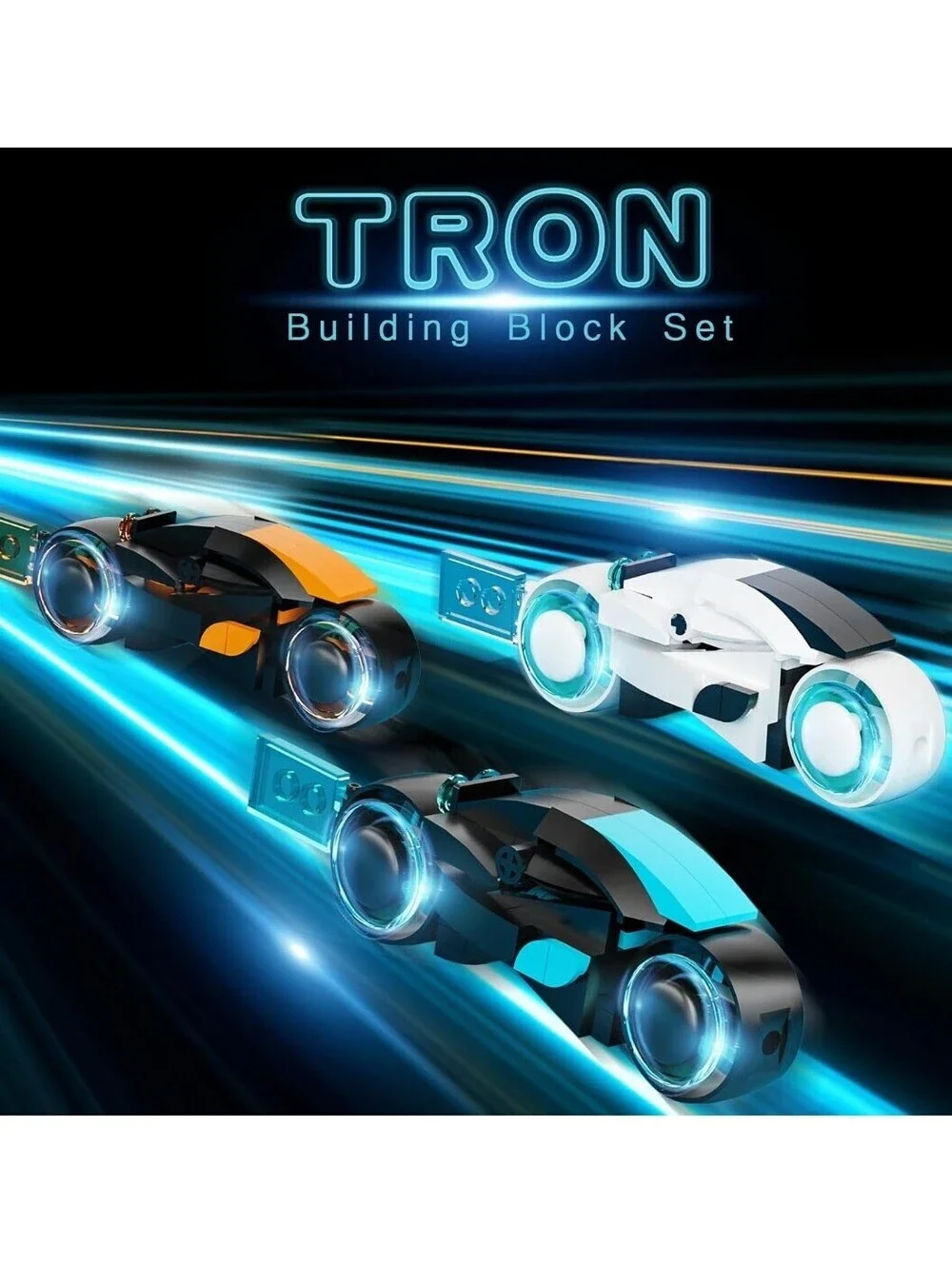 TRON Legacy Light Cycle Building Set Collectible Toy Motorcycle for Fans & Kids